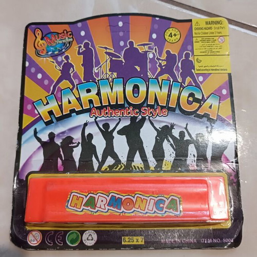 Children's harmonica orange new
