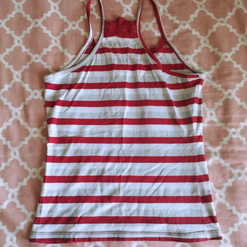 Vintage lace tank top Red paint size S like new, striped