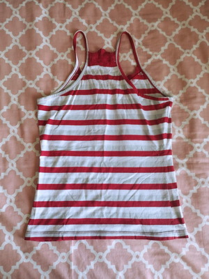 Vintage lace tank top Red paint size S like new, striped