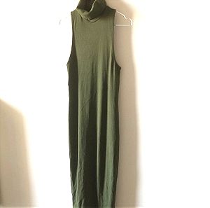 ZARA Αμάνικο βαμβακερό maxi φόρεμα με ζιβάγκο