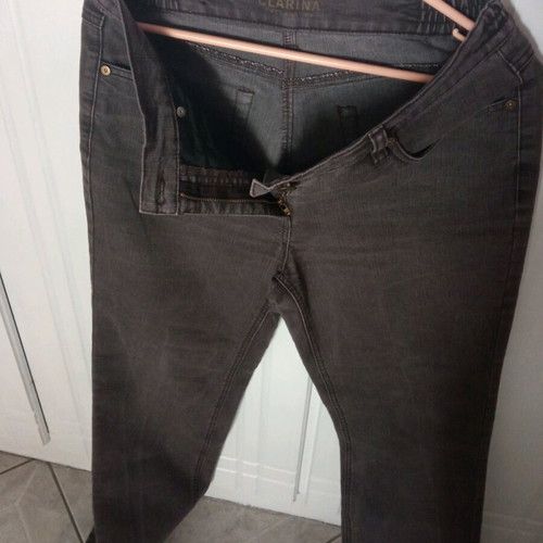 Y2K women's jeans dark gray Clarina Collection like new with rhinestones