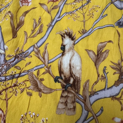H&M X Johanna Ortiz Yellow Floral Parrot Ruffle Maxi Dress Size S Viscose