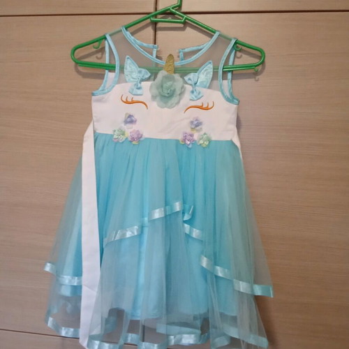Unicorn carnival costume blue 4-5 years like new