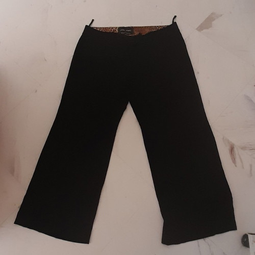 Wide black pants with leopard waist used, size XXXL