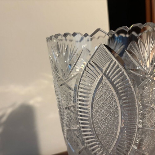 Crystal carved vase like new