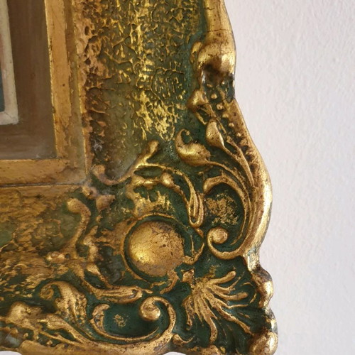 Painting Krinakia by Kostas Barbas 1957 with carved gold frame new