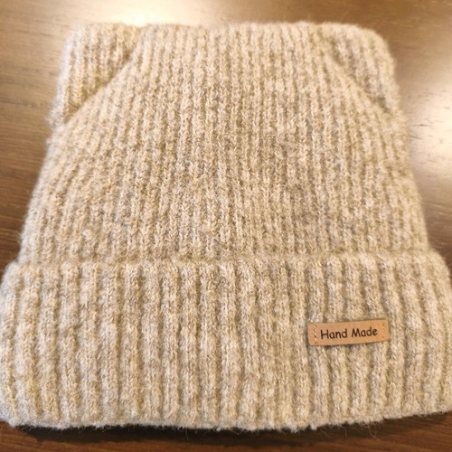 Knitted cat ears hat new, one size, beige