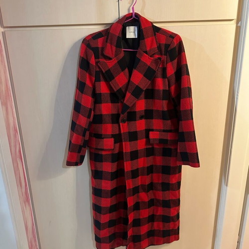 Lumina Checked Long Coat New Size M