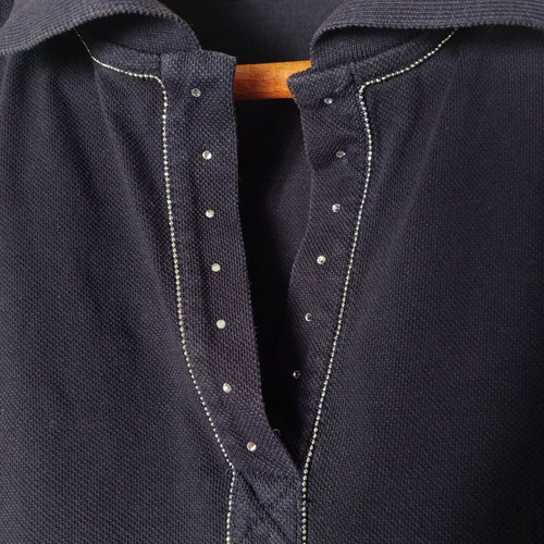Marella sleeveless polo pique top dark blue size small like new