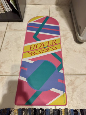 Back to the Future Hoverboard Desk Mat and Coaster set like new