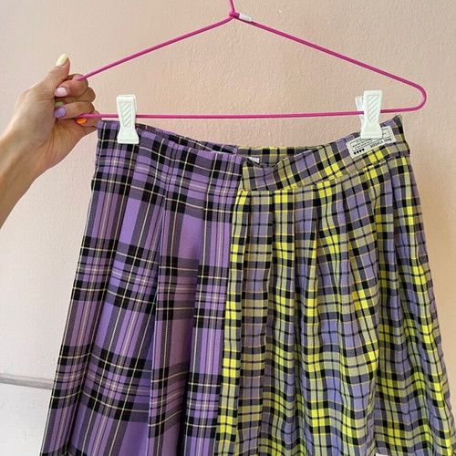 checkered mini skirt