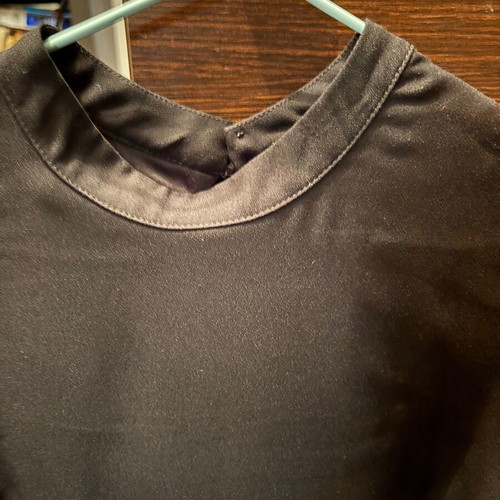 Desiree blouse with batwing sleeve and back opening like new, black