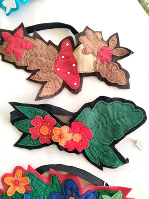 Handmade felt headbands with floral designs