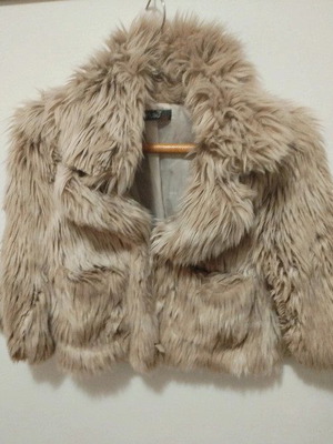 Γουνακι faux fur μεταχειρισμένο, καφέ-μπεζ, medium, made in Italy