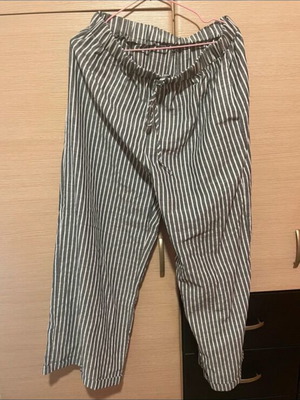Boho striped pants Shein XL like new, white and grey