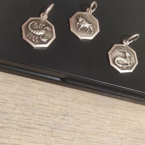 Zodiac silver 925 new, set of 3 pieces