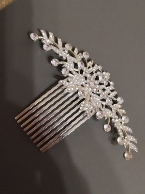 Hair Comb with Rhinestones new, silver