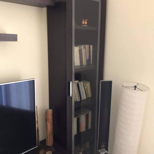 Living room unit like new, dark walnut color