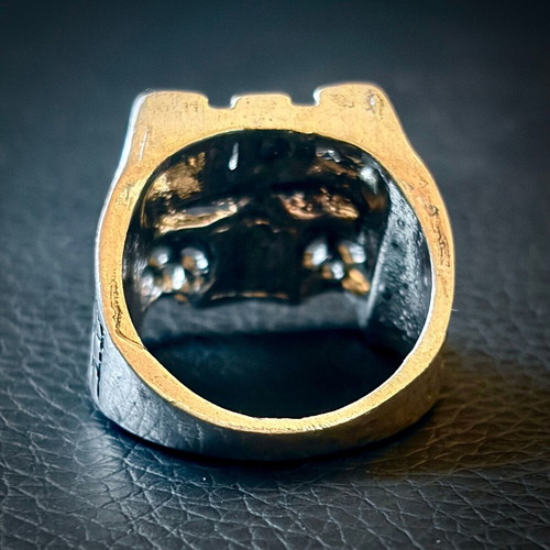 Gothic cross and skulls ring, M FORGE