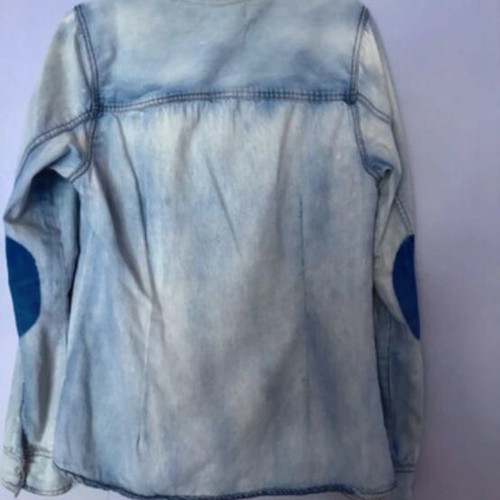 Jean shirt Pink Woman used, size L, blue