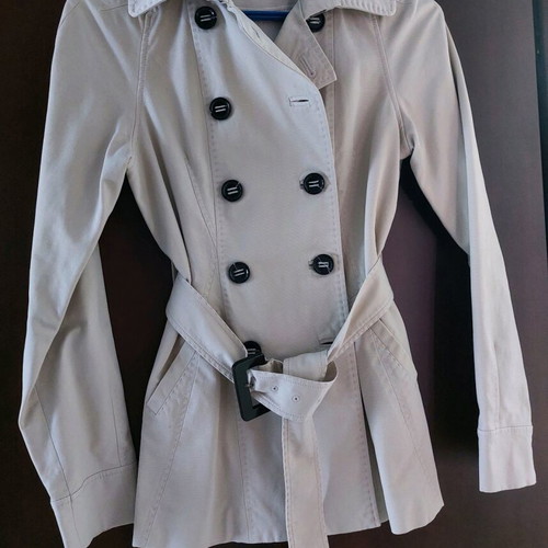 Zara woman trench coat used, size S, beige with belt