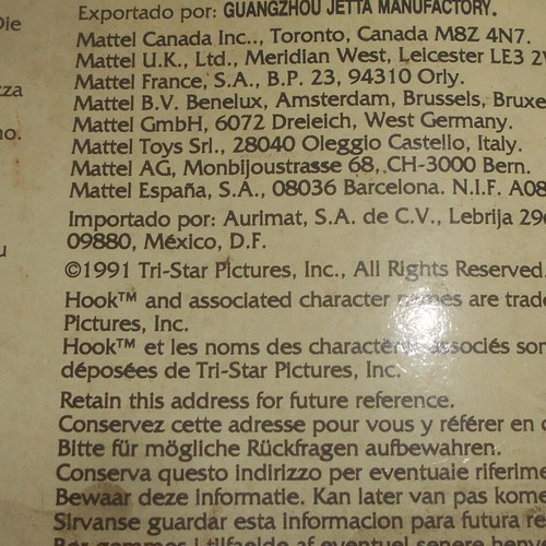 Captain Hook collectible action figure 1991 Mattel used