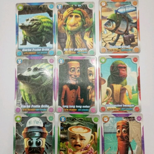 Italian Brainrot card collection of 10 like new, rare and collectible