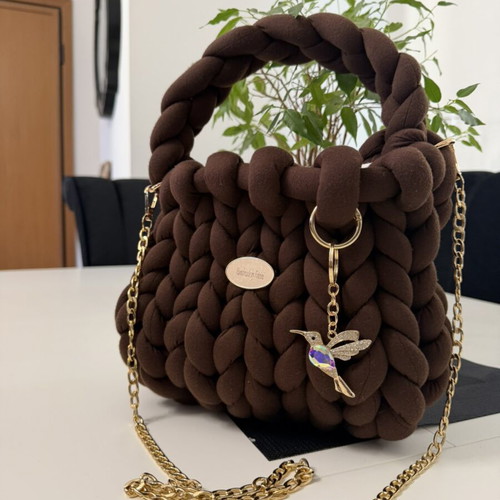 Marshmallow Bag handmade by Fatemi, new, shoulder, brown