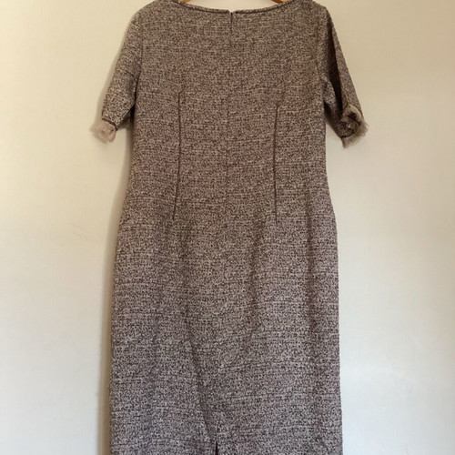 Mariella Rosati pencil tweed dress like new, brown beige