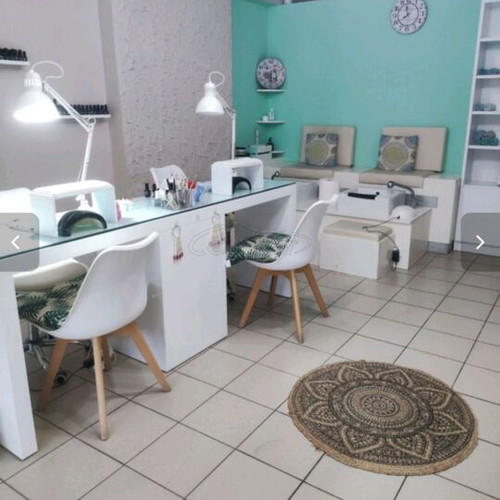 Manicure desk for two with built-in drawer, lacquered, like new