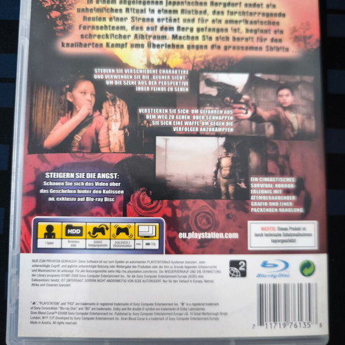 Siren Blood Curse PS3 game minty condition