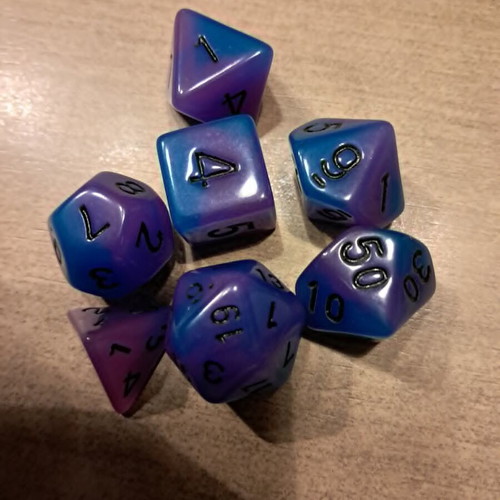 5 sets of glow in the dark D&D dice
