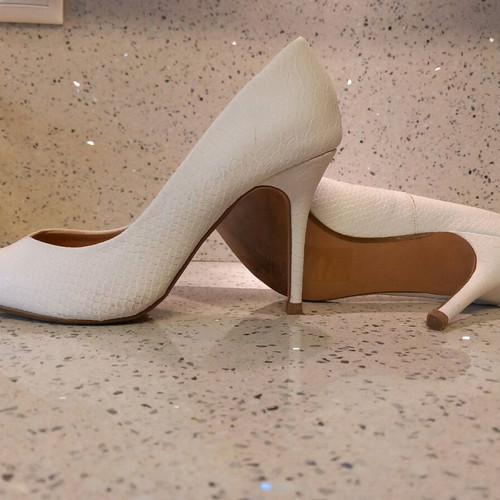 H&M white pumps like new, faux snake leather, size 40