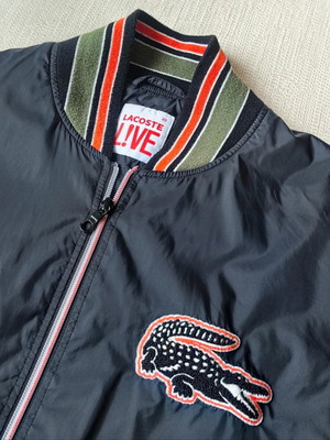 Lacoste L!VE bomber jacket men's like new, black and orange