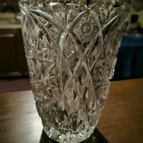 Crystal vase without damage, height 22cm