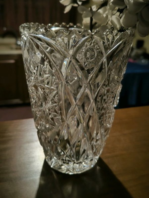 Crystal vase without damage, height 22cm