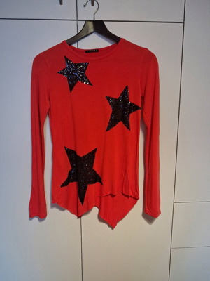 Sisley asymmetrical blouse like new with stars and sequins