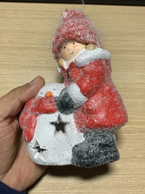 Ceramic decorative figure like new with LED light