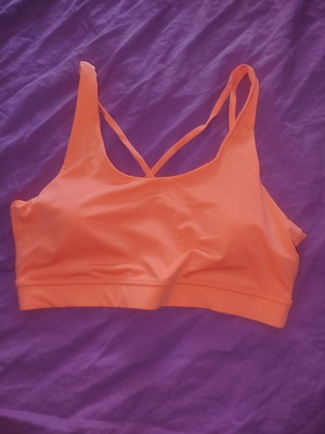 Sports Bra Shein coral with strappy open back, new, size L