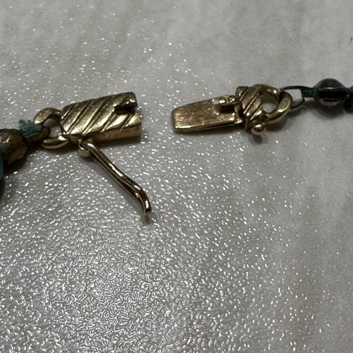 Turquoise Necklace 45 cm with 14k Gold Safety Clasp like new