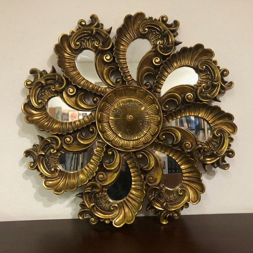 Large decorative mirror new, terracotta, 70 cm
