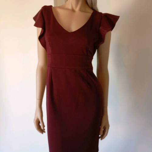 Φόρεμα κοντό καινούργιο, burgundy, one size, ελληνικής βιοτεχνίας