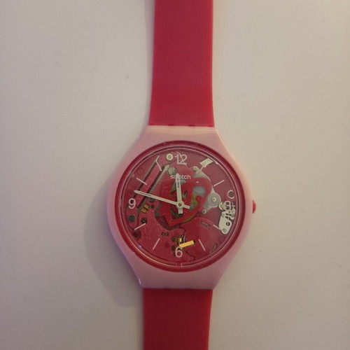 Swatch Skinamour SVOP100 women's watch pink silicone strap new