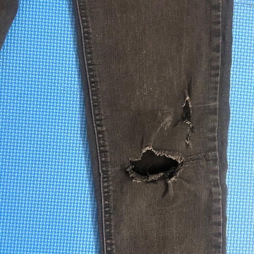 Pull & Bear Washed Black Ripped Skinny Jeans Size S 36 Like New