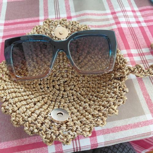 Handmade Glasses Case with Crochet Propylene