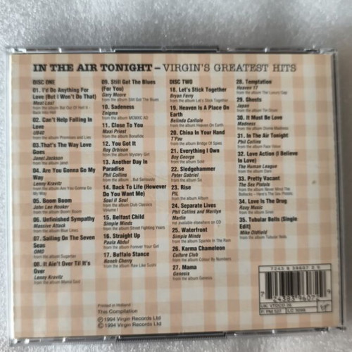 In The Air Tonight 2CD Virgin's Greatest Hits like new, rock