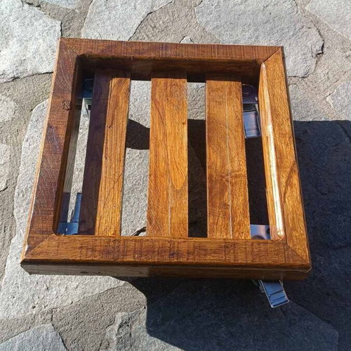 Wooden Chestnut Plant Pot Base 32x32cm with Optional Wheels