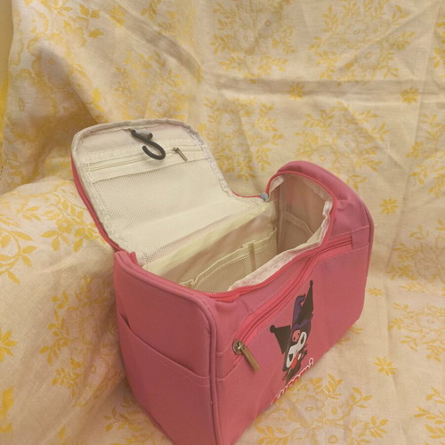 Kuromi Sanrio Hello Kitty Travel Cosmetic Bag new, pink with many compartments