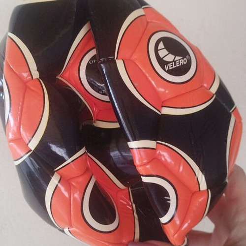 Velero football ball black orange new, 23cm, PVC leather