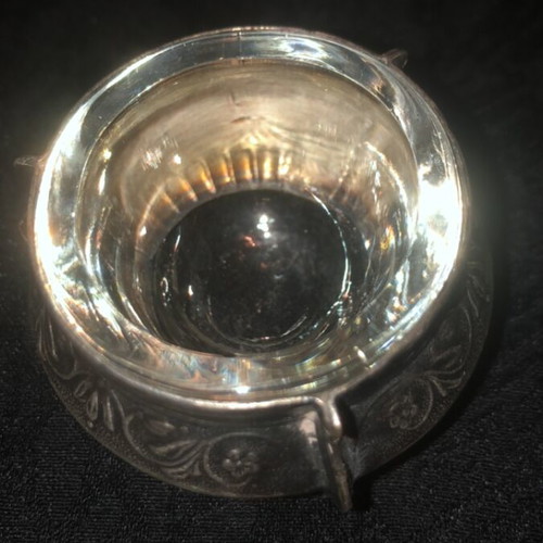 Set of 2 vintage Russian silver-plated salt pepper or caviar bowls used